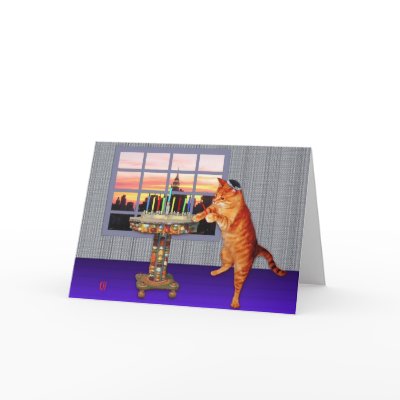 menorah cat Cards