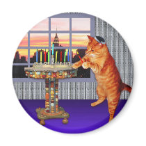 Menorah Cat Refrigerator Magnet