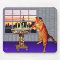 Menorah Cat Mousepads