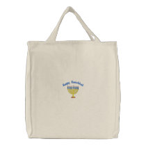 Menorah Customizable Tote Bag - Great Gift Idea embroidered bags by naturetees Menorah Customizable Tote Bag - Great Gift Idea embroidered bags