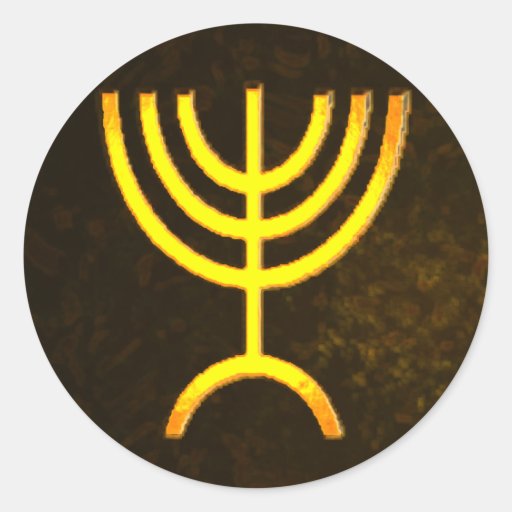 Menorah Flame Classic Round Sticker Zazzle