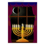 Menorah In Window Card