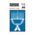 Menorah - Peacock (Positive) postage