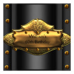 Mens 30th Birthday Party Gold Black Mans 3 Custom Invite