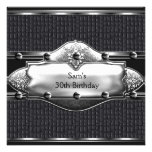 Mens 30th Birthday Party Leather Silver Mans Custom Invite