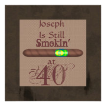 Men's 40th Birthday Cigar Invitations