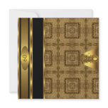 Mens 60th Birthday Party Antique Gold Book Man Personalized Invite