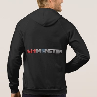 Men&#39;s Black BitMonster Logo Zipper Hoodie