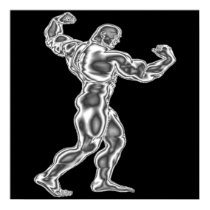 Mens Bodybuilding Pose Poster