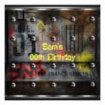 Mens Boys Birthday Party Urban Graffiti Announcement