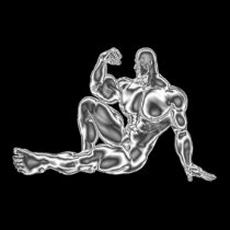 Mens Chrome Bodybuilder  Pose Poster posters