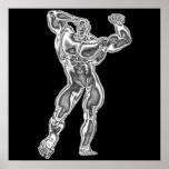 Mens Chrome Bodybuilder Poster