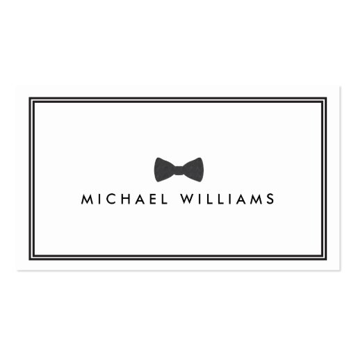 Men's Classic Bow Tie Logo - Black and White Business Card Template
