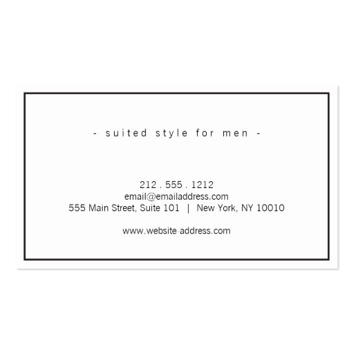 Men's Classic Bow Tie Logo Black/White Business Card (back side)