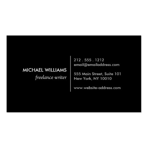 Men's Classic Bow Tie Logo - White and Black Business Card (back side)