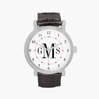 Mens Classy Personalized Monogram Watch