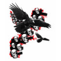 Mens Emo guys Goth music Crows in flight Skull t-shirts by dustyvinyldesign Mens Emo guys Goth music Crows in flight Skull t-shirts