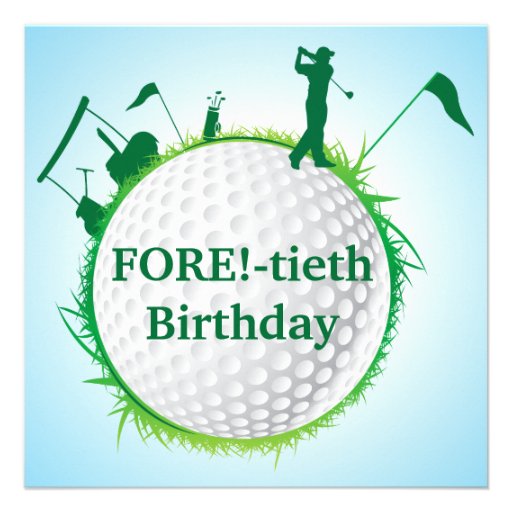 Men's Golfing 40th Birthday Invitation
