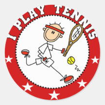Mens I Play Tennis Tshirts and Gifts Round Sticker