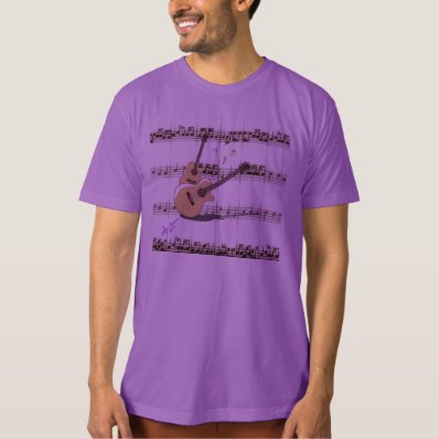 Mens&#39; Music & Guitars Purple Organic T-Shirt