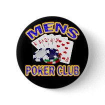 MENS POKER CLUB PINBACK BUTTON