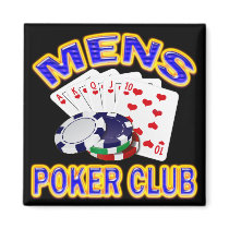 MENS POKER CLUB REFRIGERATOR MAGNETS
