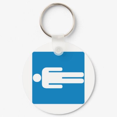 Men's Restroom Highway Sign Key Chain by wesleyowns