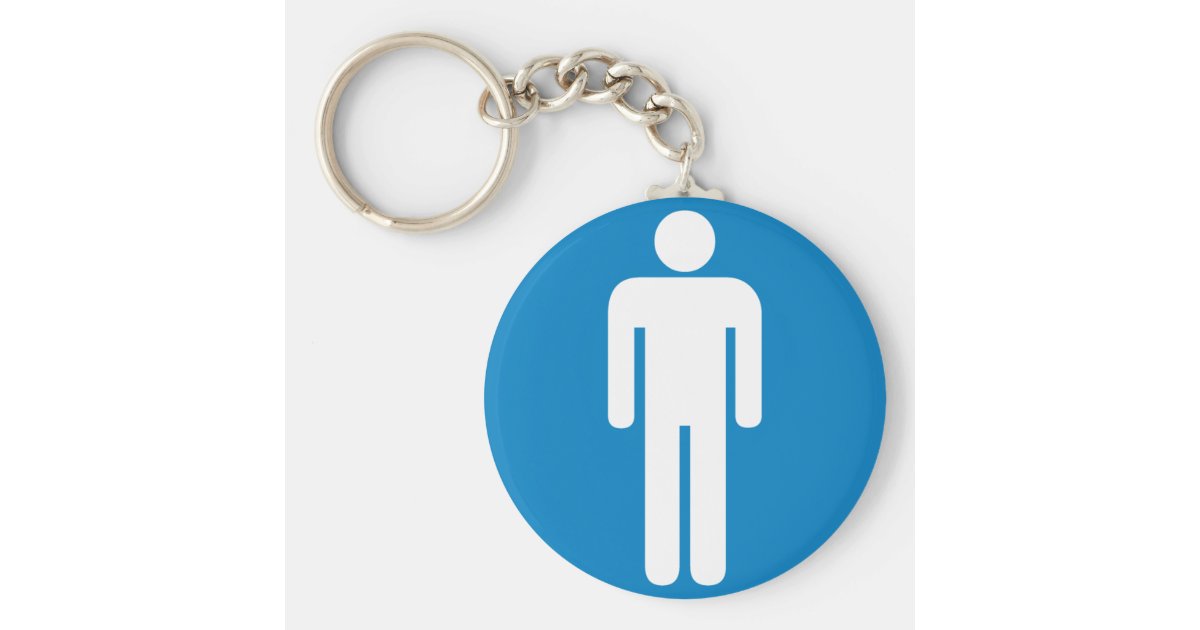 Men's Restroom Highway Sign Keychain | Zazzle