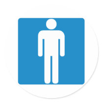 Men's Restroom Highway Sign Round Stickers