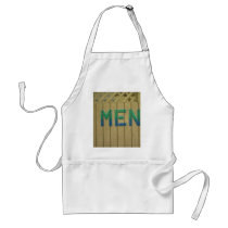 Mens Room Sign in lime green aprons
