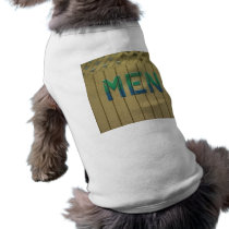 Mens Room Sign in lime green pet clothing