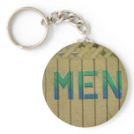 Mens Room Sign in lime green keychains