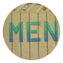 Mens Room Sign in lime green stickers by familyteesngifts Mens Room Sign in lime green stickers