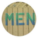 Mens Room Sign in lime green stickers