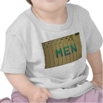 Mens Room Sign in lime green t-shirts
