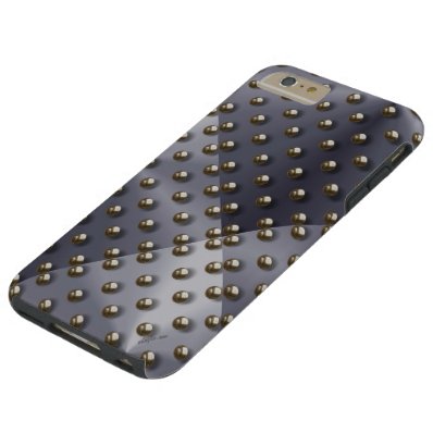 Men's steel metal gear black and white pattern tough iPhone 6 plus case