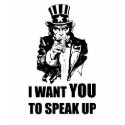 Men's Uncle Sam Says Speak Up T-Shirt by avasarmy Men's Uncle Sam Says Speak Up T-Shirt