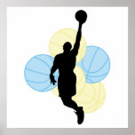 mens volleyball silhouette design poster