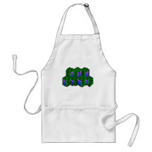 Mens Womens 3D Neon Cubes logo DUBSTEP Apron