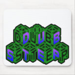 Mens Womens 3D Neon Cubes logo DUBSTEP mousepads