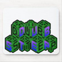 Mens Womens 3D Neon Cubes logo DUBSTEP Mouse Pad