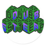 Mens Womens 3D Neon Cubes logo DUBSTEP stickers