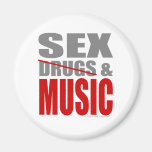 Mens womens Drug free SEXDRUGS & MUSIC magnets