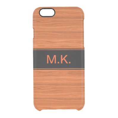 Men's Wood Grain Look Clear iPhone 6/6S Case