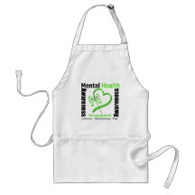 Mental Health Awareness Heart Butterfly Ribbon Aprons