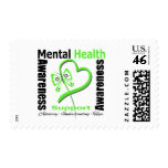 Mental Health Awareness Heart Butterfly Ribbon postage