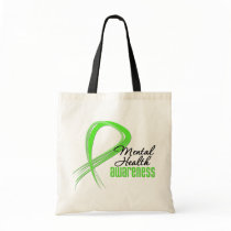 Mental Health Awareness Ribbon Tote Bags