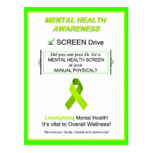 "Mental Health Awareness Screening" Postcards