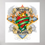Mental Health Cross & Heart Posters
