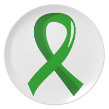 Mental Health Green Ribbon 3 Plates
